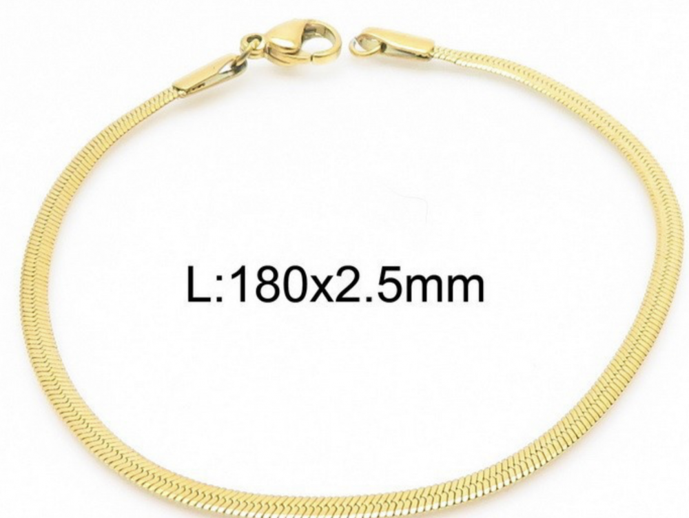 "NU TID" Armkæde, dobbelt 18cm - 2.5mm, 18k guld PVD