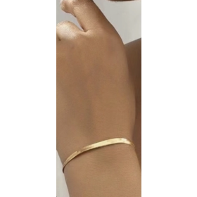 "NU TID" Armkæde, dobbelt 18cm - 2.5mm, 18k guld PVD