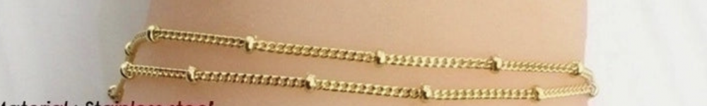 "NU TID" Armkæde dobbelt tynd kæde, 18k guld PVD