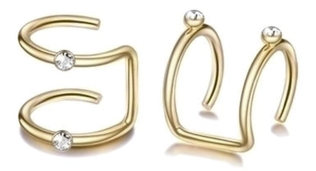 "NU TID" Ear cuff, øre cuff,  18k guld PVD