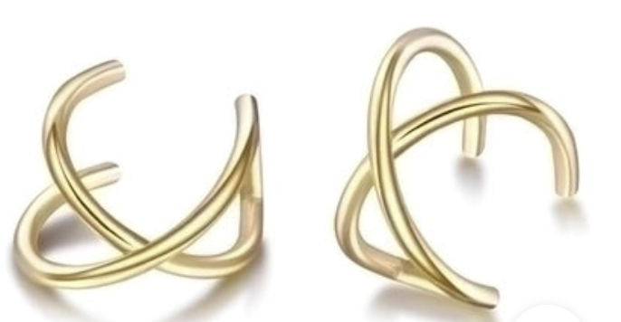 "NU TID" Ear cuff, øre cuff,  18k guld PVD