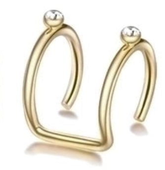 "NU TID" Ear cuff, øre cuff,  18k guld PVD