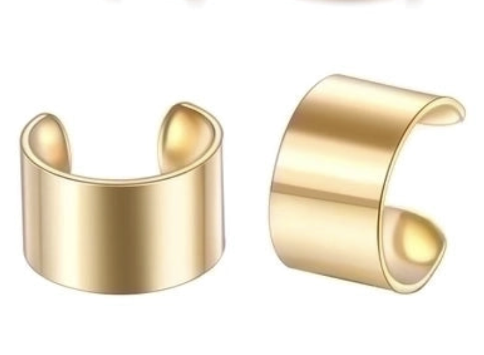 "NU TID" Ear cuff, øre cuff,  18k guld PVD
