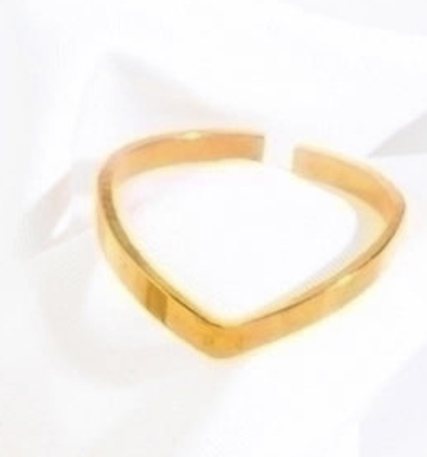 "NU TID" Fingerring "1-Geometri" åben ring  18k guld PVD