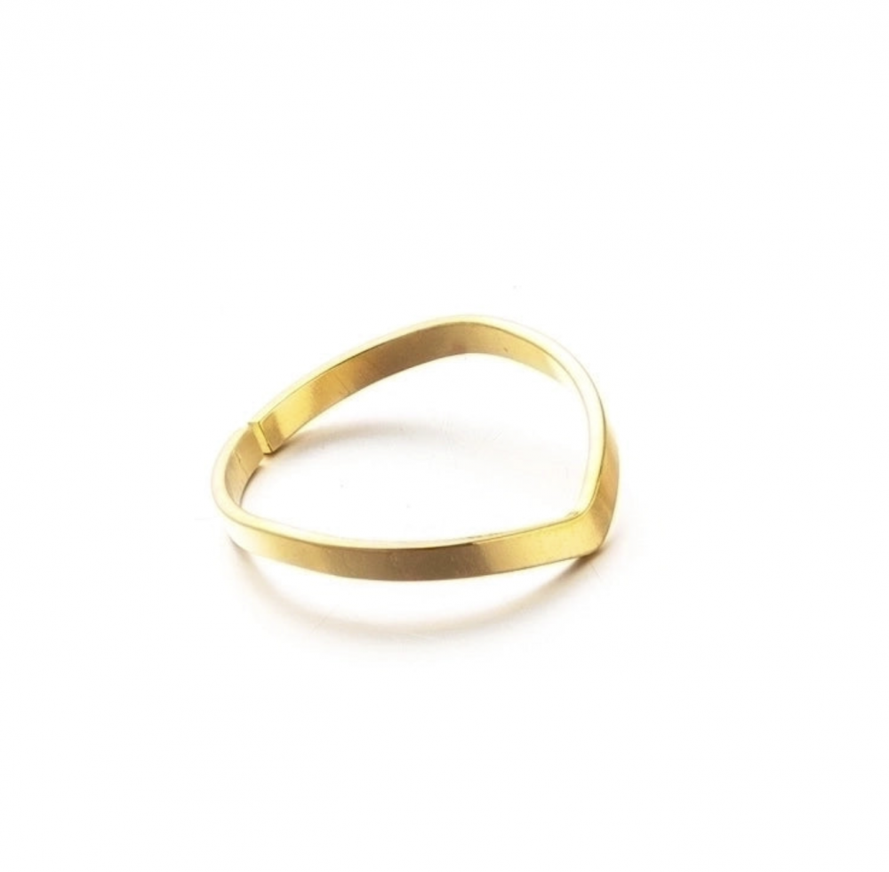 "NU TID" Fingerring "1-Geometri" åben ring  18k guld PVD