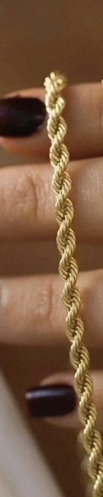 "NU TID" Halskæde 42+5cm snoet kæde. 18k guld PVD