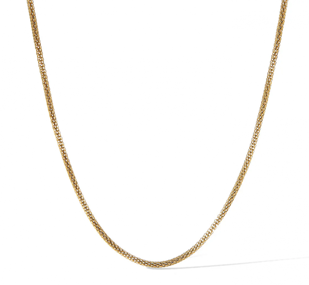 "NU TID" Halskæde 51+5cm lang 2,1mm kæde. 18k guld PVD