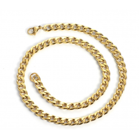 "NU TID" Halskæde 7mm 50cm herre kæde. 18k guld PVD