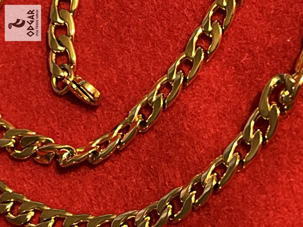 "NU TID" Halskæde 7mm 50cm herre kæde. 18k guld PVD 