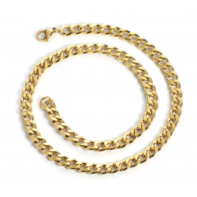 "NU TID" Halskæde 7mm 55cm herre kæde. 18k guld PVD