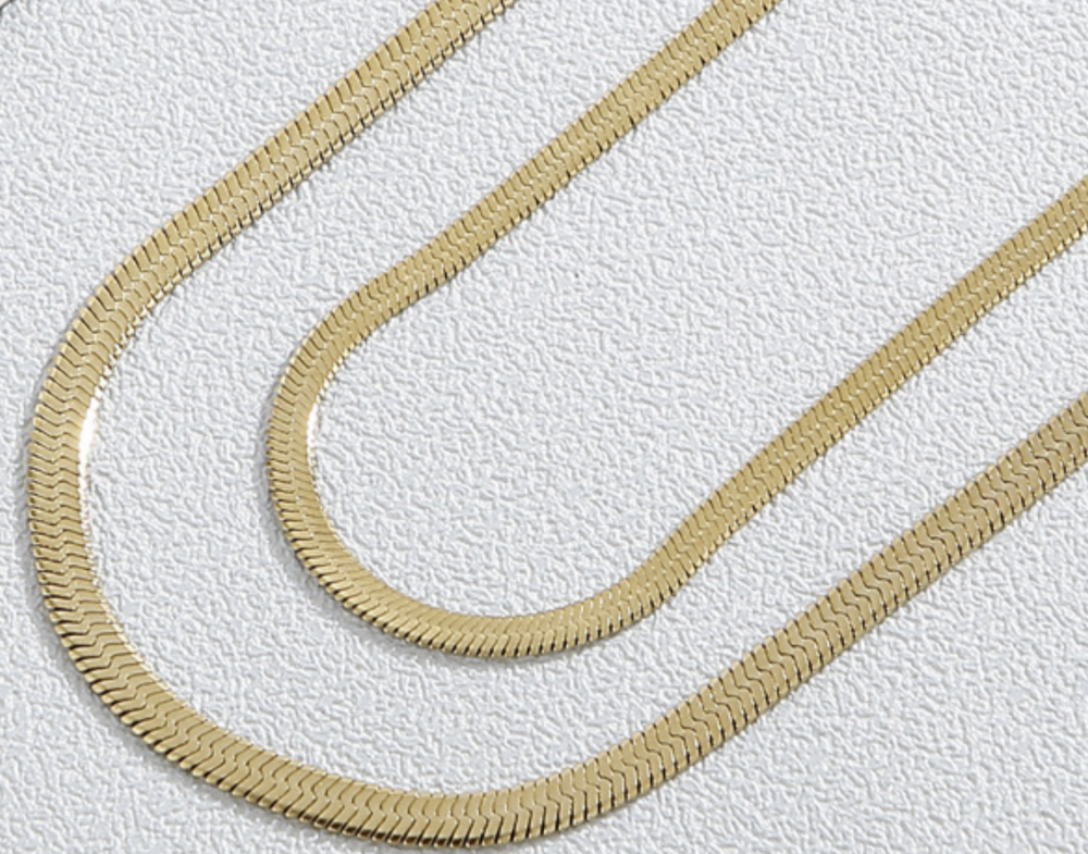 "NU TID" Halskæde flad 3.0mm 18k guld PVD