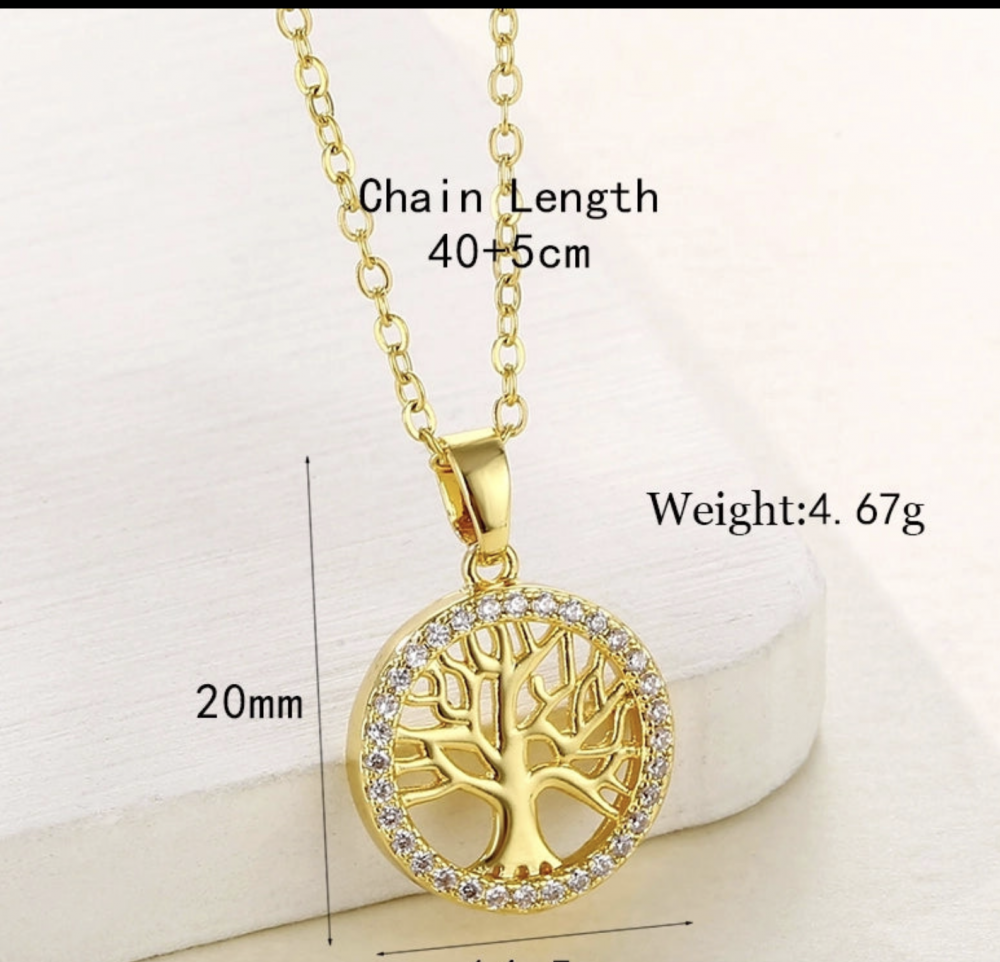 "NU TID" Halskæde med Yggdrasil 18k guld PVD