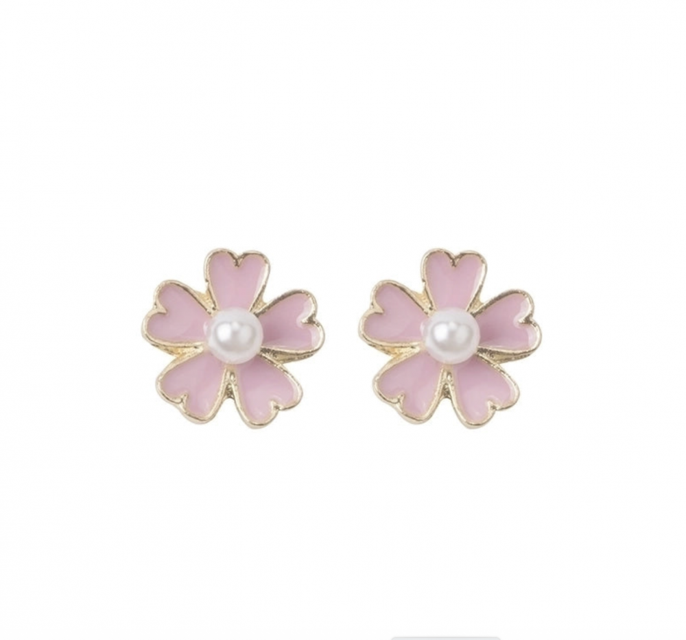 "NU TID" Ørehæng blomst 12mm,  18k guld PVD