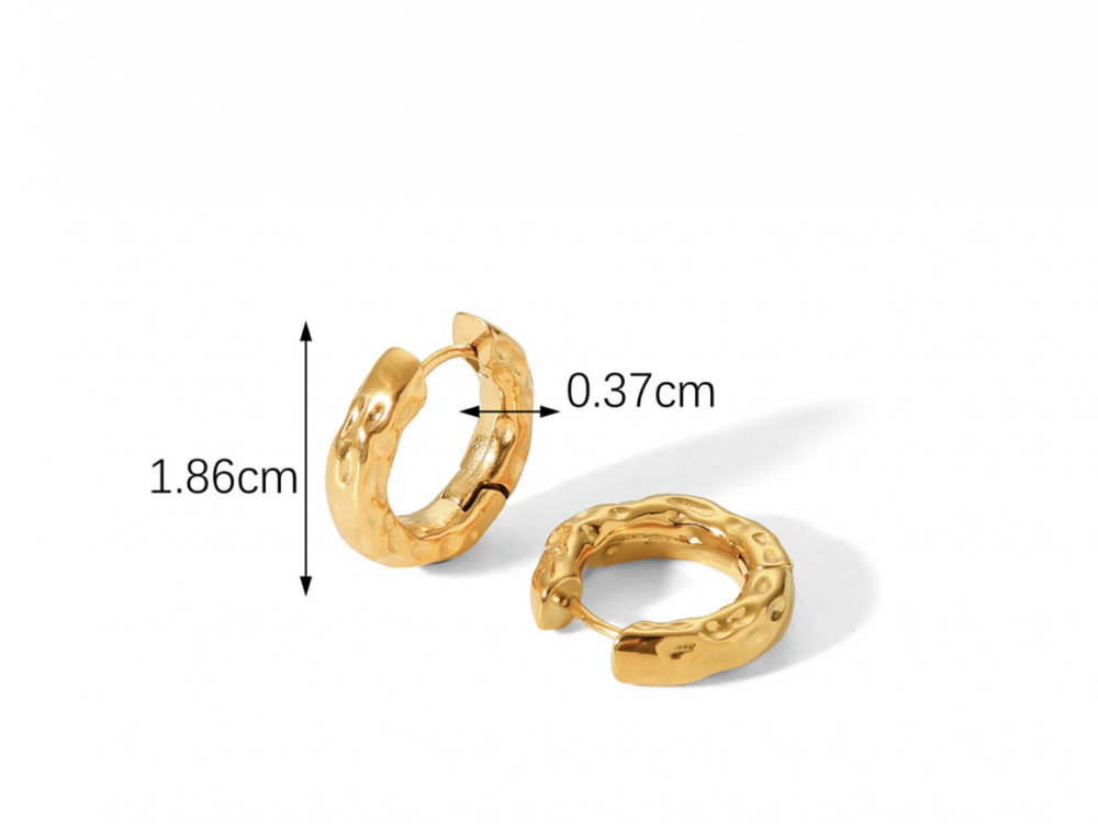 "NU TID" Ørehæng creol 18k guld PVD 18,6 mm