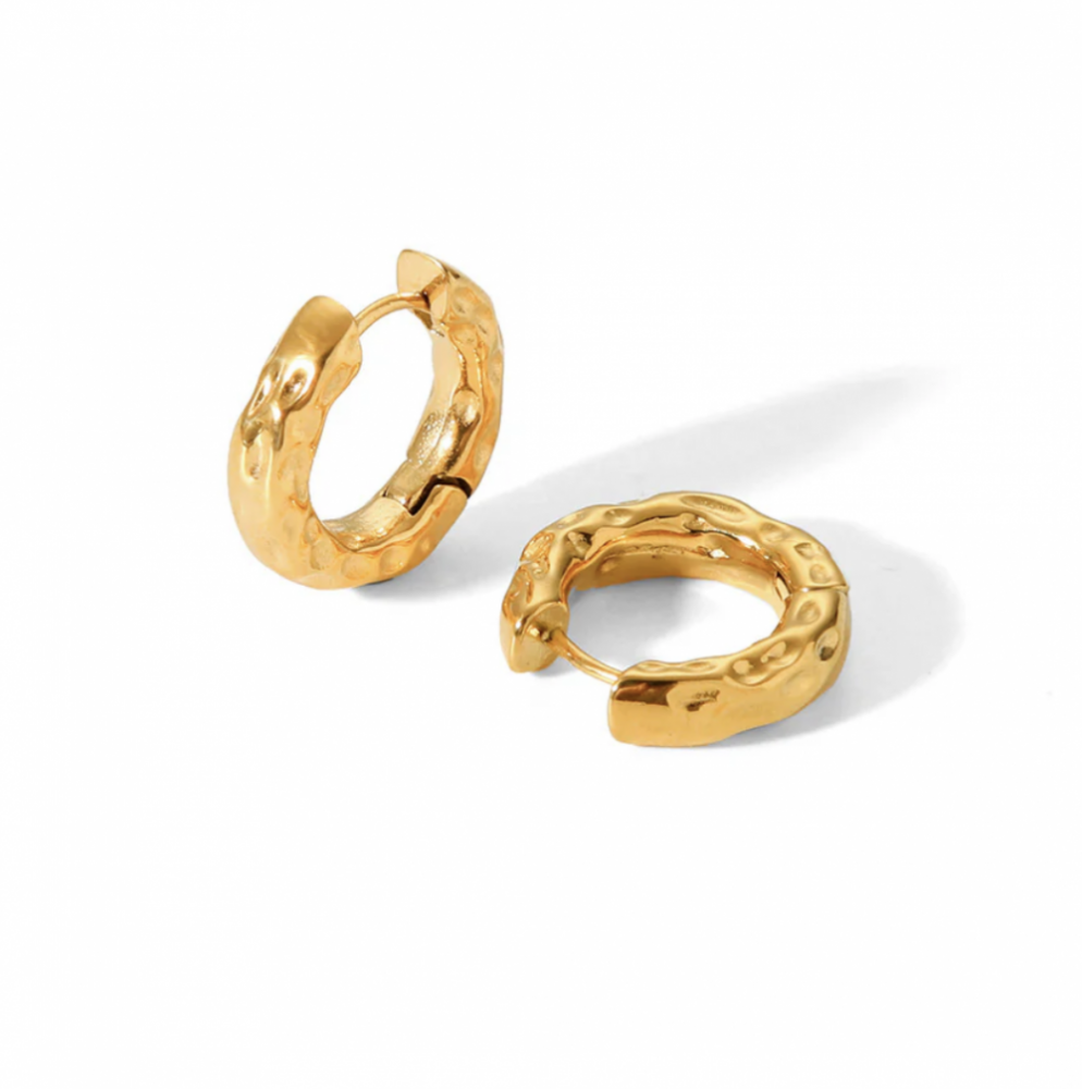 "NU TID" Ørehæng creol 18k guld PVD 18,6 mm