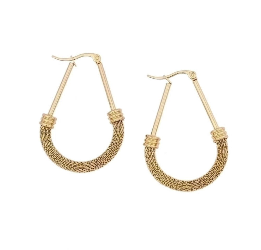 "NU TID" Ørehæng U-formet, bøjle 18k guld PVD