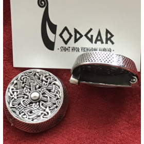 Broche/Skålspænde "dåse fibel". fra Gotland. i sølv
