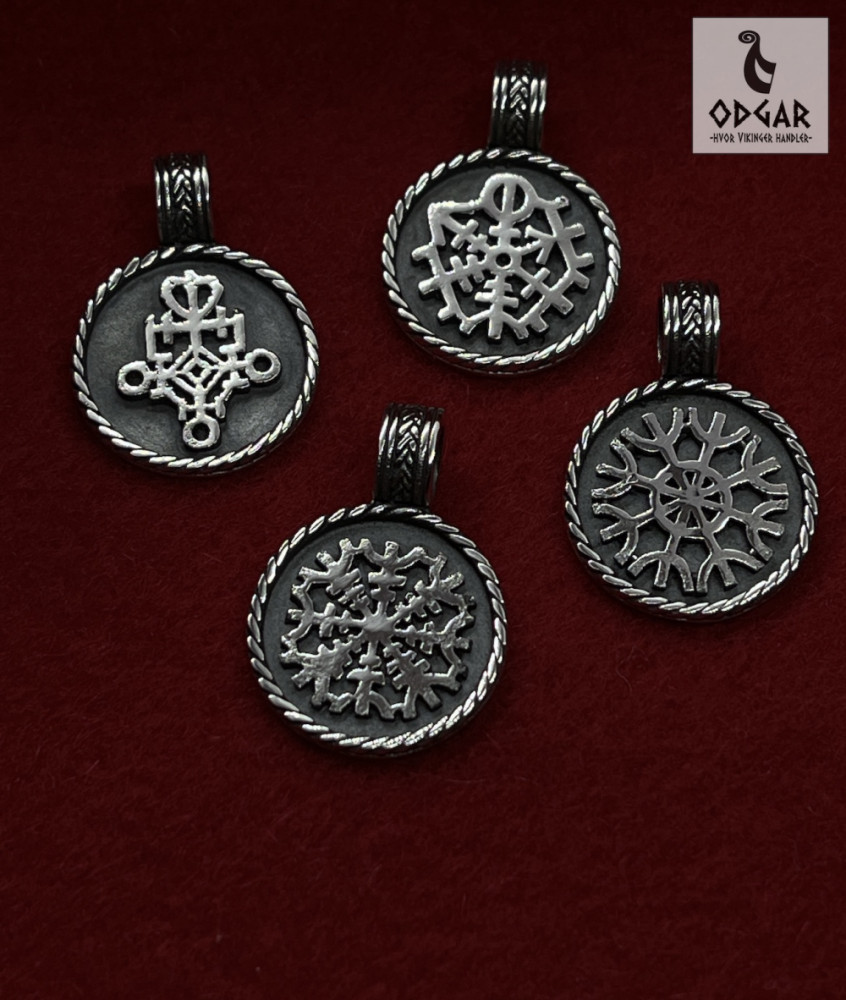 Vedhæng: lille Runestave, Magiske tegn, "Ægir´s hjelm" i Sølv