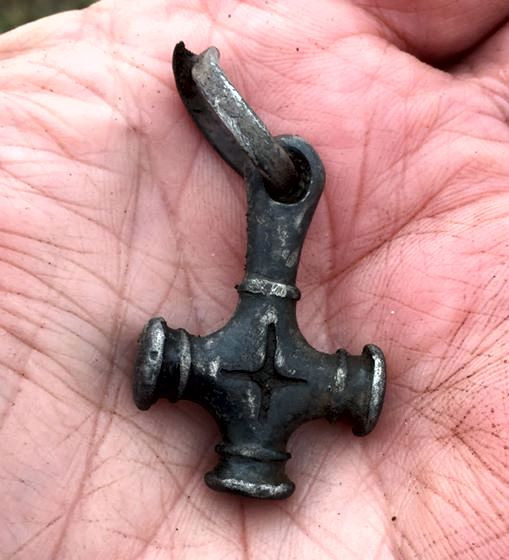 Vikinge kors/Thorshammer fra Norge i sølv