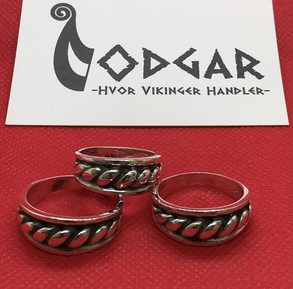 Vikinge fingerring sølv bred
