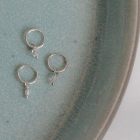 1 x Second Hoop // Krystal (Sølv)