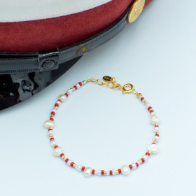 BEADSIEE Pearl Bracelet (RØD)