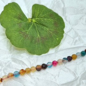 Agat, multifarvet, 4mm