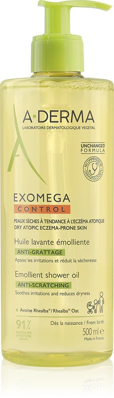 A-Derma Exomega Control Emollient Shower Oil 500 ml