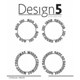 011104 Design5 dies "Circledies - Texts" D5D104 5,2x5,2cm x4