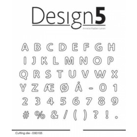 011105 Design5 dies "Rounded Alphabet - Medium" D5D105 A: 0,9x1cm