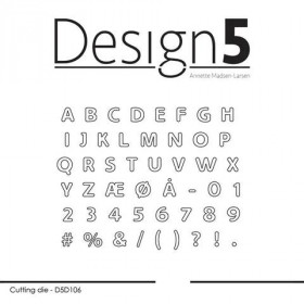 011106 Design5 dies "Rounded Alphabet - Small" D5D106 A: 0,6x0,7cm