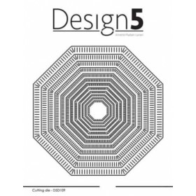 011109 Design5 dies "8 Edge - Stripes" D5D109 13,8x13,8cm