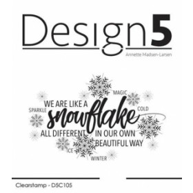 013105 Design5 clearstamp "Snowflake" D5C105 8,8x5,6cm