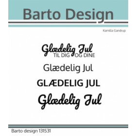 131531 Barto Design Clearstamp "Glædelig Jul" Største: 5,9x1,5cm