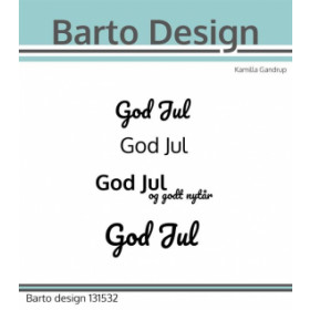 131532 Barto Design Clearstamp "God Jul" Største: 4,7x1,2cm
