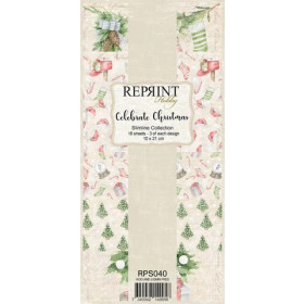 153640 REPRINT Paperpack "Celebrate Christmas" RPS040 10x21cm - 18 ark
