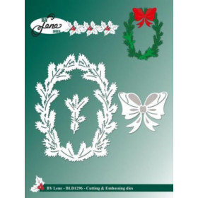 211496 By Lene Dies Holly Wreath -> Julekrans med sløjfe