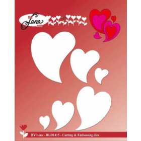 211615 BY LENE DIES "Hearts" BLD1415 Største: 4,8x5,5cm
