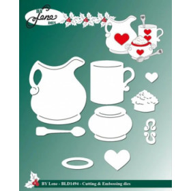 211694 BY LENE DIES "Christmas Coffee" BLD1494 Samlet: 8x6,6cm