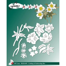 211695 BY LENE DIES "Christmas Rose" BLD1495 Samlet: 8,7x7,4cm