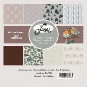 213033 BY LENE Paperpad “Cozy Christmas” BLP033 200gsm - 24 ark - 15x15cm