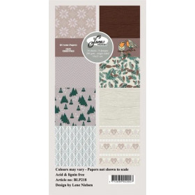 213218 BY LENE Slim Card "Cozy Christmas" BLP218 200gsm - 24 ark - 10x21cm