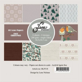213318 BY LENE Paperpad “Cozy Christmas” BLP318 200gsm - 8 ark - 30,5x30,5cm