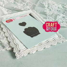 320996 CRAFT & YOU DIE "Mittens with a heart" CW196 Hjerte: 2x2,3cm