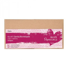 386534 Kort & Kuverter 25 stk 4x4"(10x10cm) Kraft