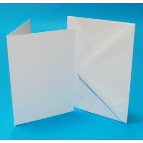 386568 Kort & Kuverter Deckled 50 stk "White" A6