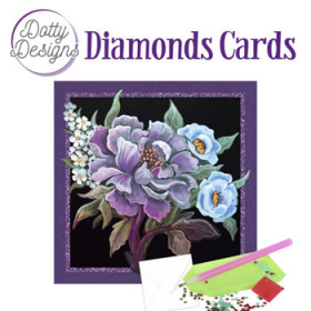 44389. Diamond Card Lilla peonie 15x15cm