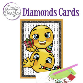 44394. Diamond Card smileys jul 10x15cm