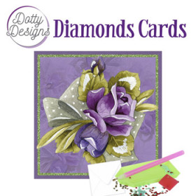 44403. Diamond Card lilla roser 15x15cm