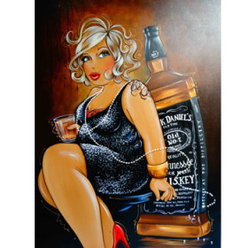 45029. Diamond painting dame på bar 30x40cm